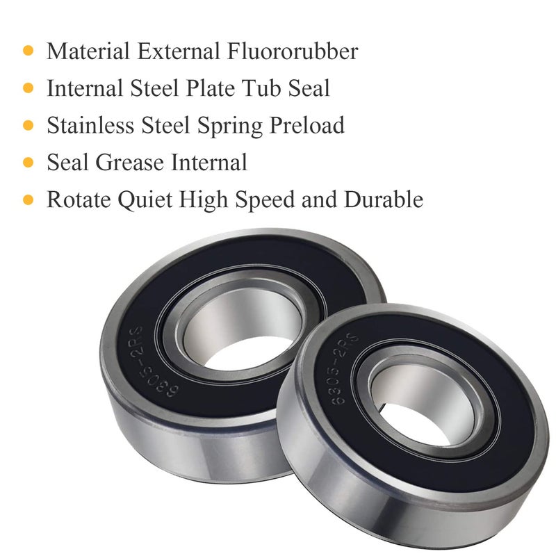 Mekar Front Load Washer Tub Ball Bearings Washing Machine Bearing Kit Suitable for LG & Kenmore Etc Replacement Part 4036ER2004A 4036ER4001B 4280FR4048E 4280FR4048L-Black - Image 5